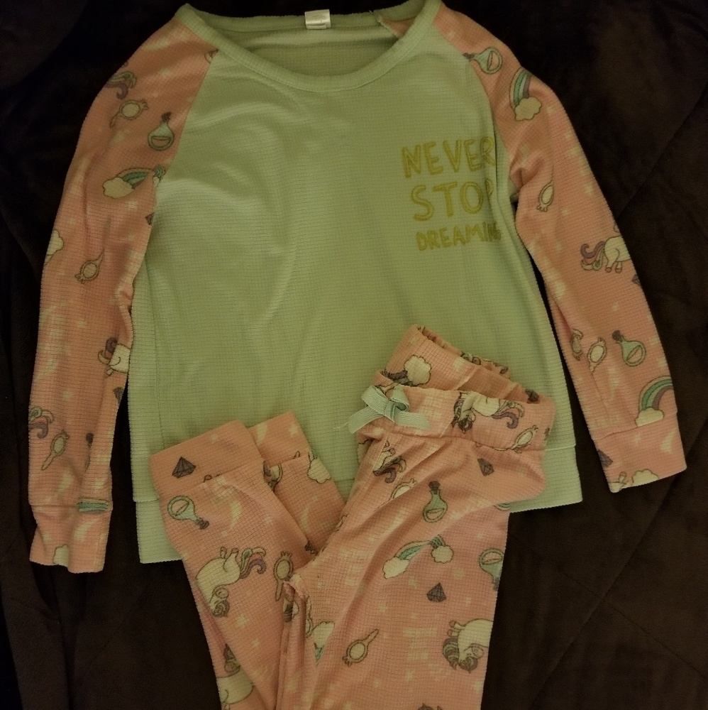 Kensie Girls M-10/12 Super Soft Unicorn Pajamas